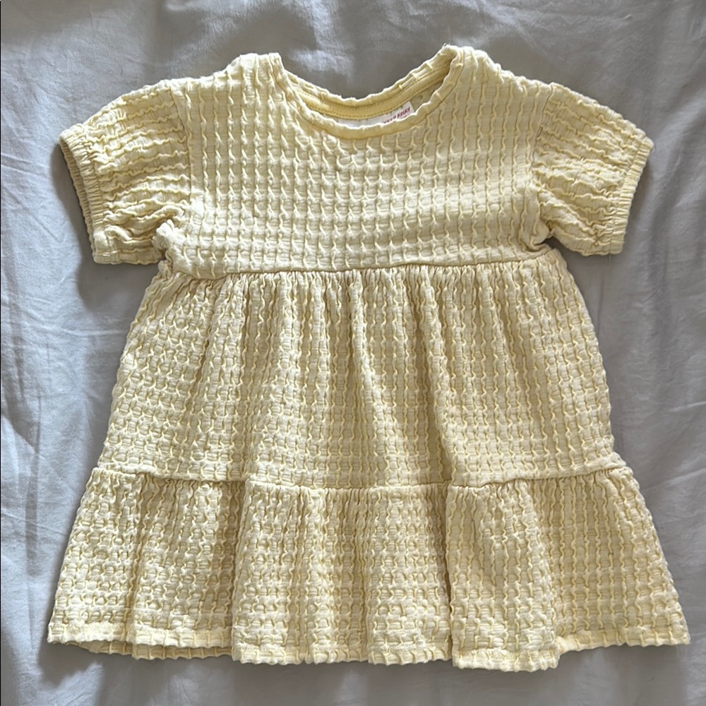 Zara Yellow Textured Dress
